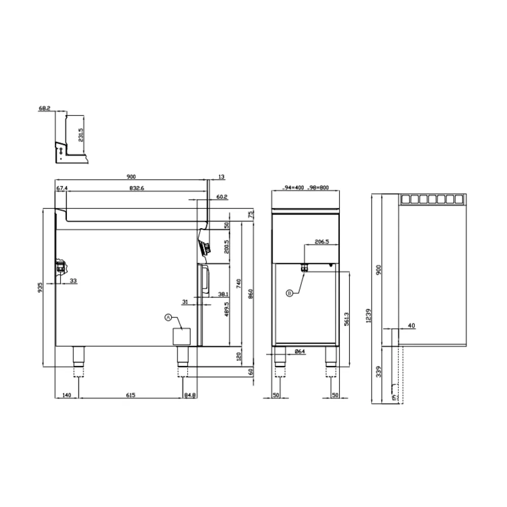 Friteuse électrique 18+18 L avec meuble neutre LOTUS F2/18-98ET