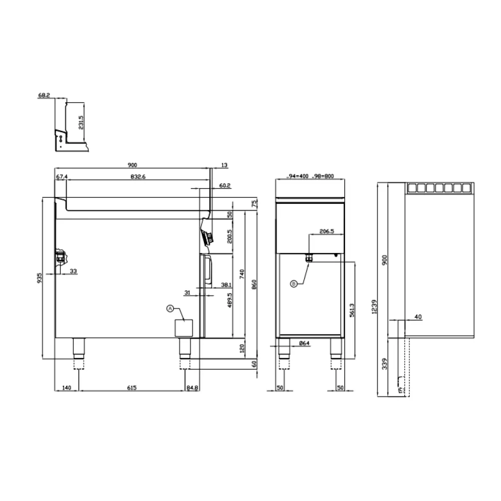 Friteuse électrique LOTUS F2/25-98ET avec armoire neutre 25+25 L