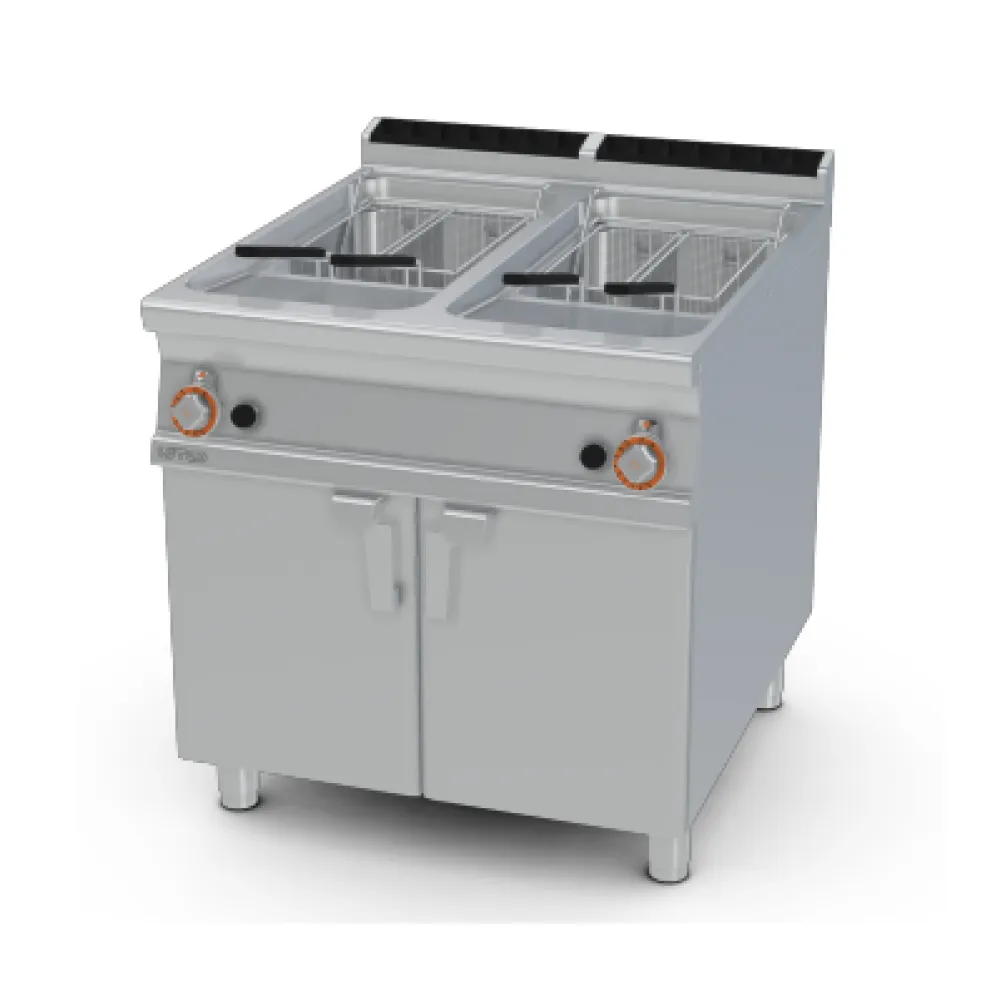 Friteuse à gaz professionnelle LOTUS 23+23 L avec armoire neutre