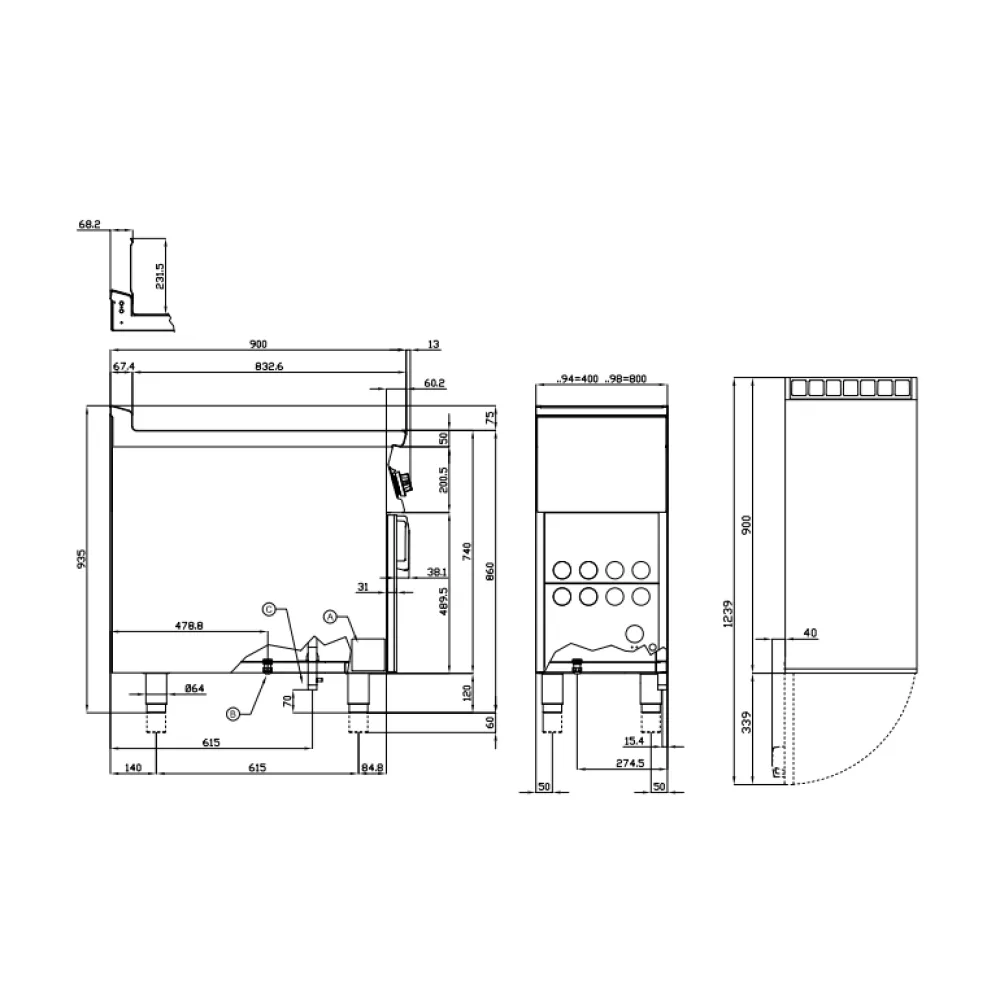 Friteuse à gaz professionnelle LOTUS 23+23 L avec armoire neutre