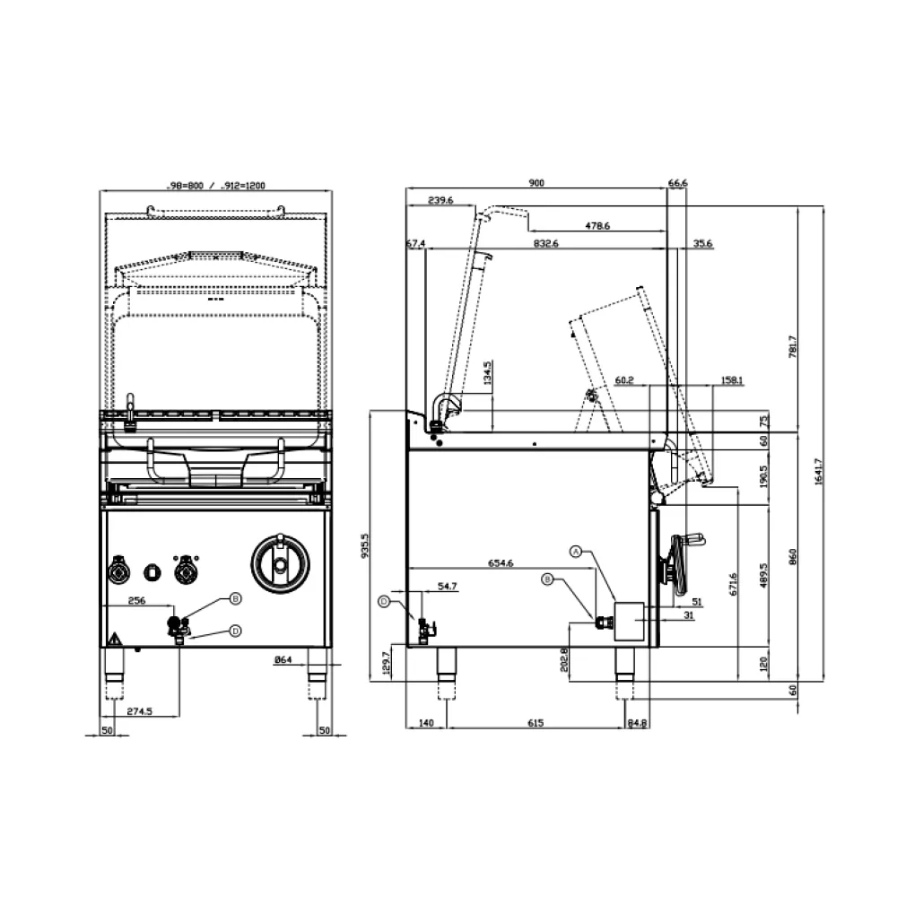 Braisière électrique profonde manuelle 80 L LOTUS BR80-98ETX