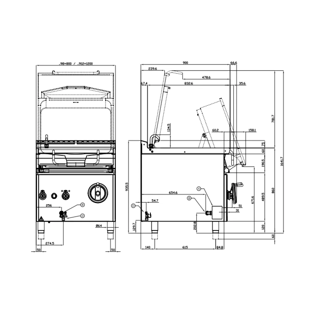 Braisière électrique profonde manuelle 120 L LOTUS BR120-912ETX