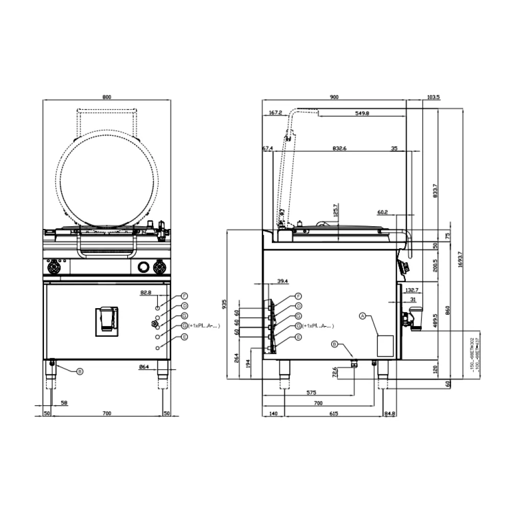 Bouilloire électrique professionnelle LOTUS 150 L PI150 A-98ET