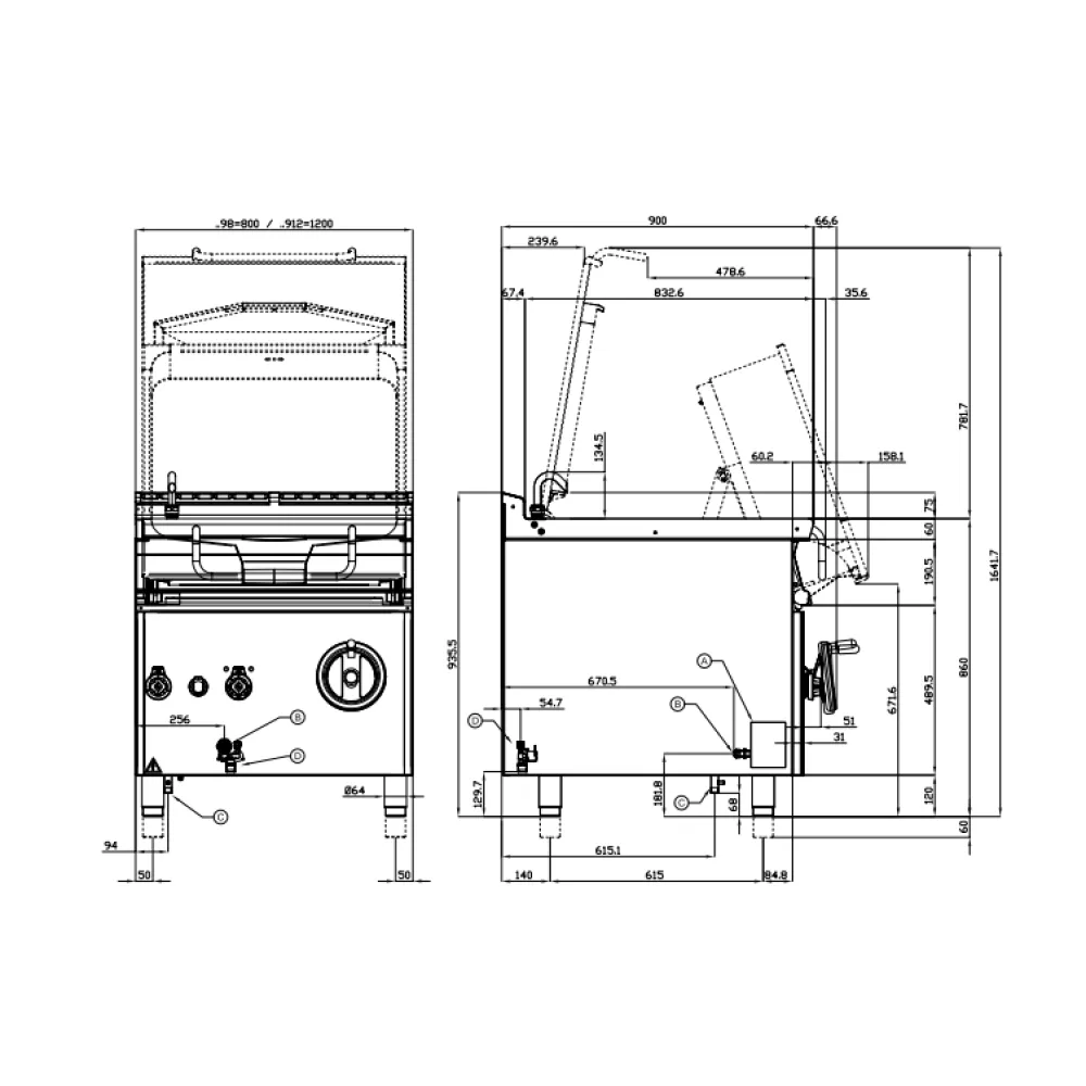 Bratt Pan gaz AUTOMATIC 80 L LOTUS BR80-98G