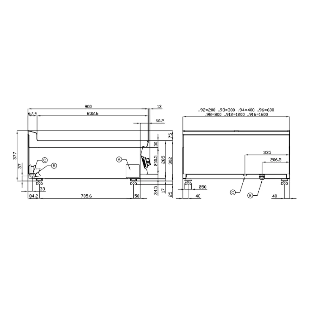Bain marie professionnel LOTUS BMT-98ETX à deux cuves