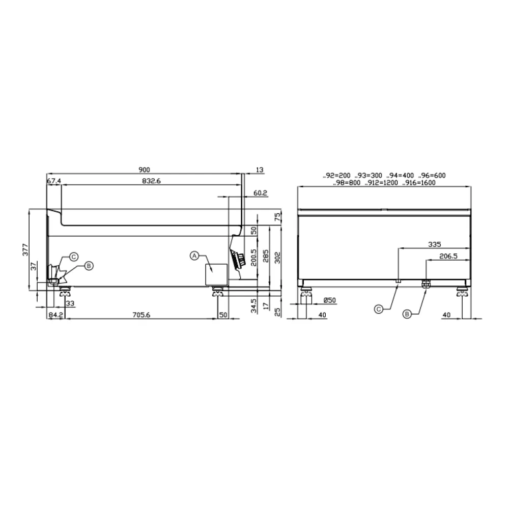 Fry top lisse 90 cm LOTUS FTLT-94ETX pour cuisson professionnelle