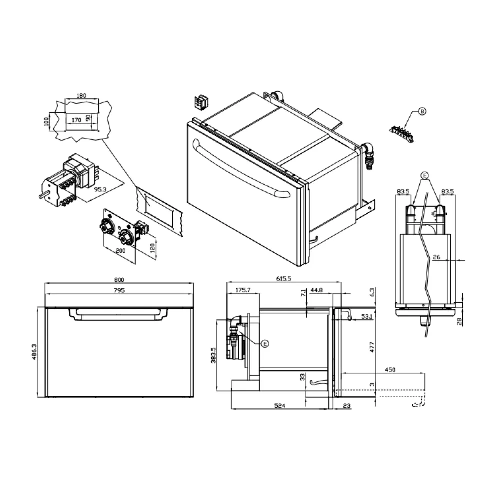 Four à encastrer électrique LOTUS MARINE FVD-78ETX