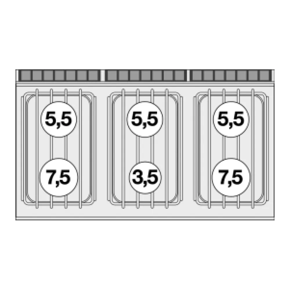 Range gaz 6 feux avec four LOTUS CF6-712GPV