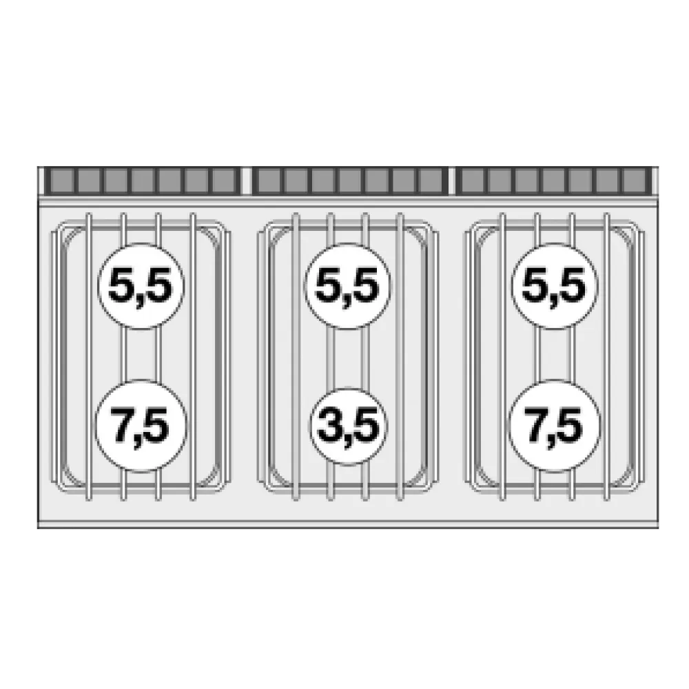 Range gaz 6 feux avec four LOTUS CF6-712GP