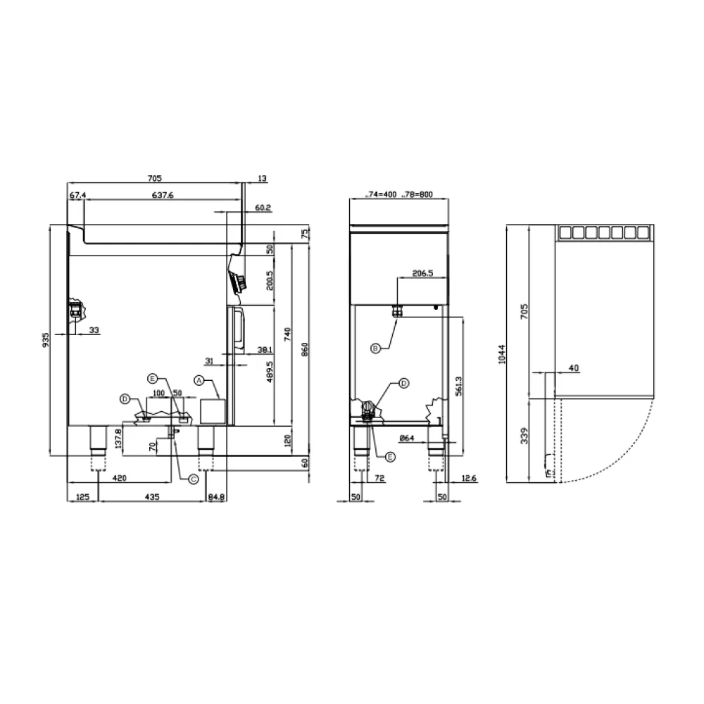 Bain-marie à gaz GN 1/1 70 BM-74G LOTUS
