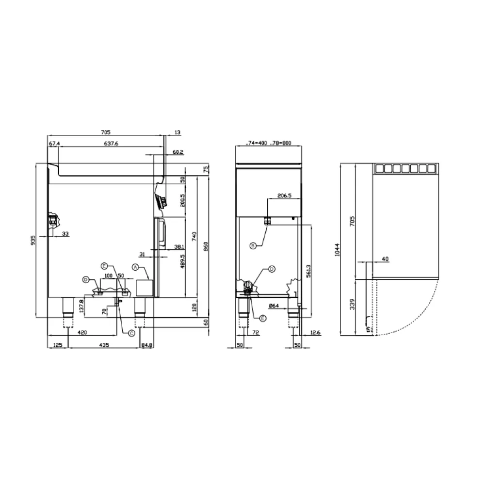 Bain-marie à gaz GN2/1 70 BM-78G LOTUS