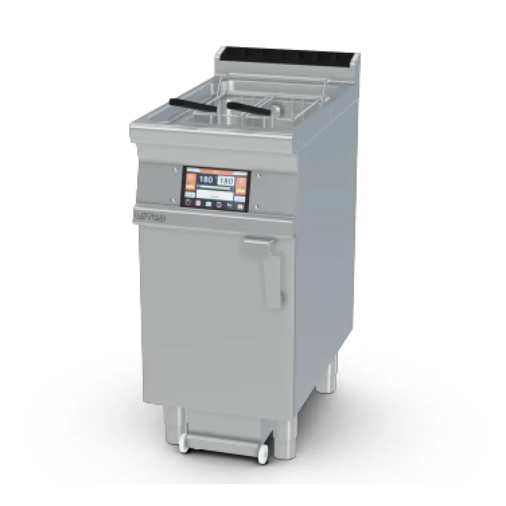Friteuse à gaz LOTUS F18-74GD avec armoire neutre et écran tactile 18 L